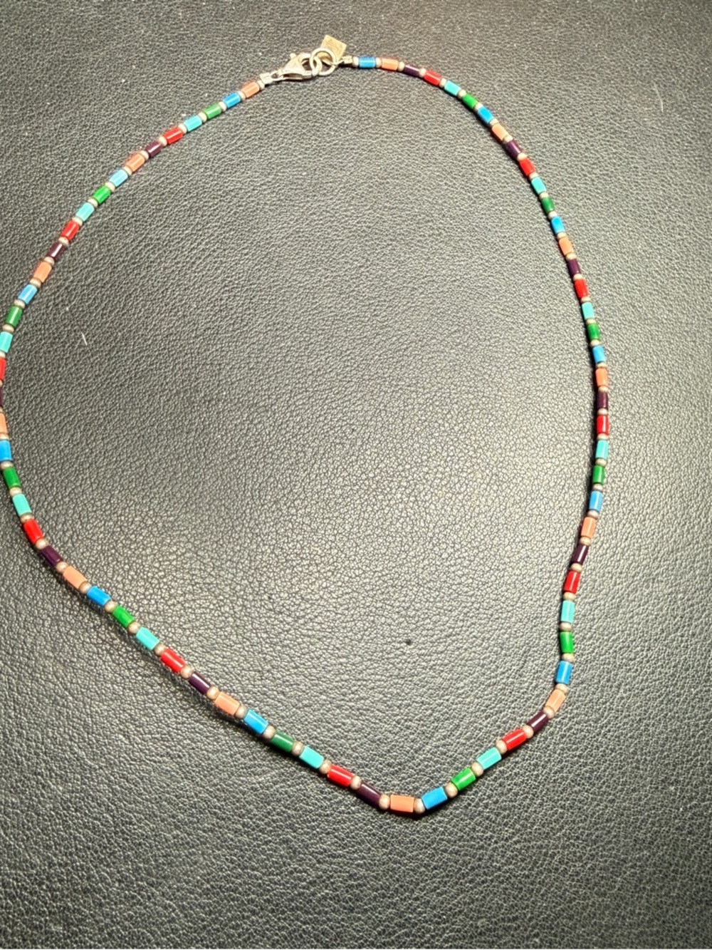 Retired SILPADA Sterling Silver Multi Color Tube Bead Necklace 16" N0845
